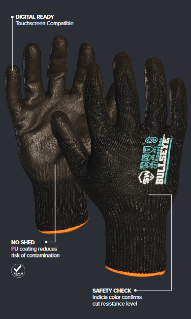 SW® Bullseye® C55104 PU Coated AxiFybr® Cut Gloves
